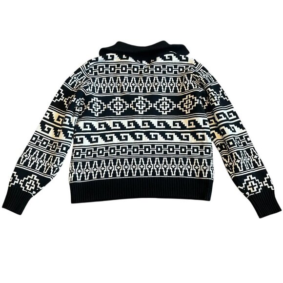 Beach Riot Monterey Jacquard Quarter Zip Sweater Sweatshirt Tribal Print Small - Picture 6 of 9